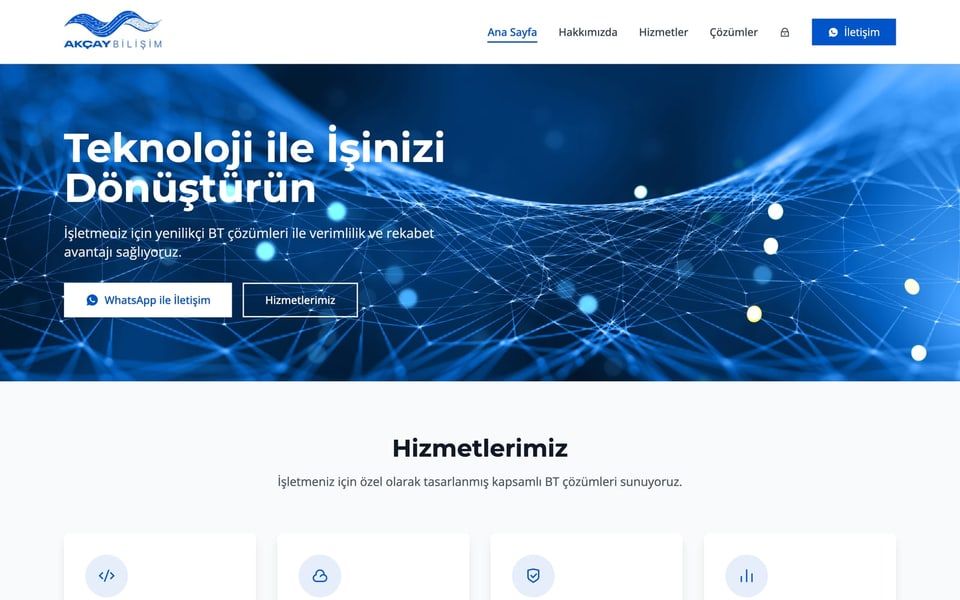 Akçay Bilişim web sitesi tasarımı — Bilişim & teknoloji