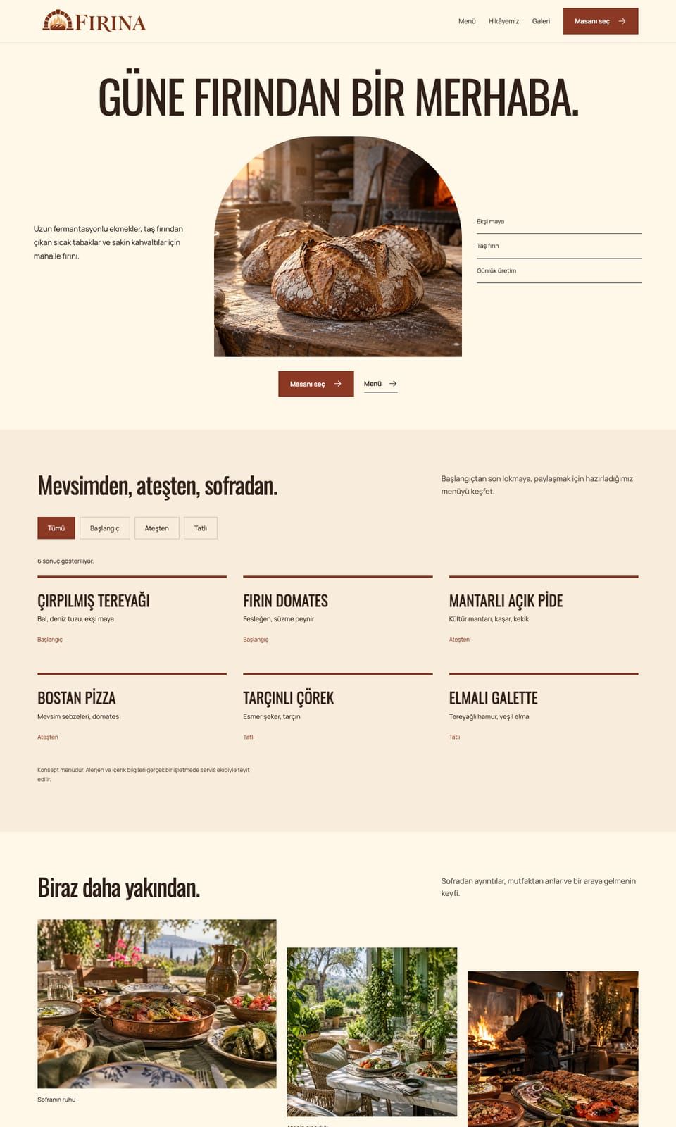 Fırına web sitesi tasarımı — Restoran & kafe