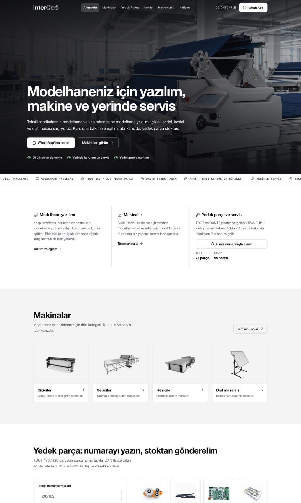 InterCAD web sitesi tasarımı — Kurumsal firma