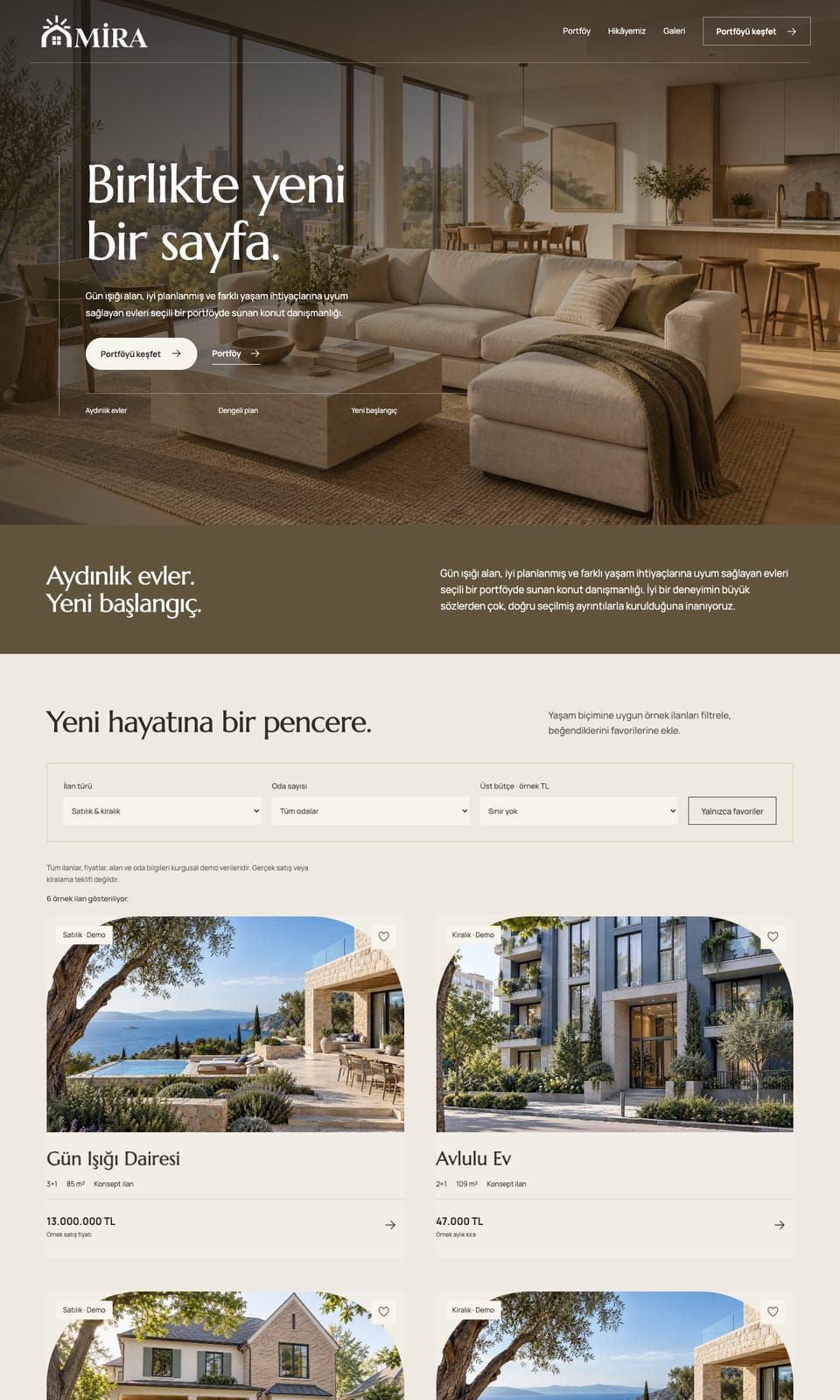 Mira Yapı web sitesi tasarımı — Gayrimenkul