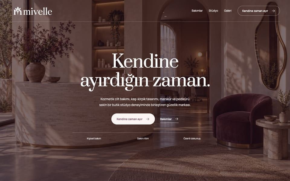Mivelle web sitesi tasarımı — Güzellik & bakım