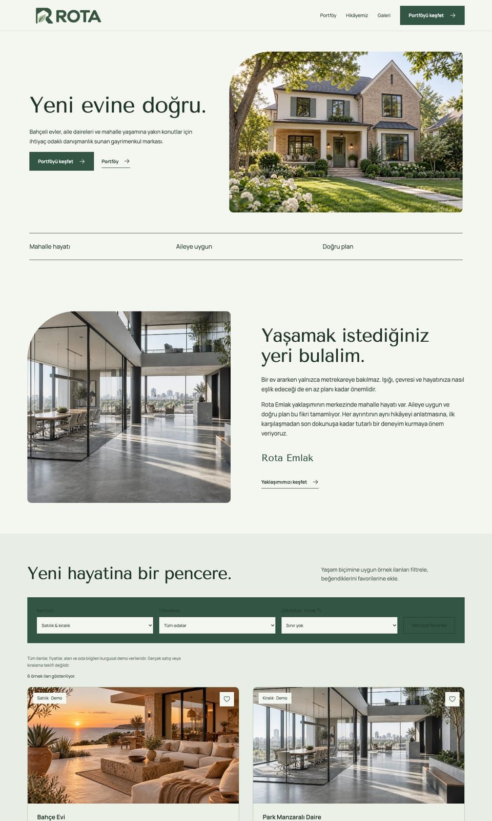 Rota Emlak web sitesi tasarımı — Gayrimenkul